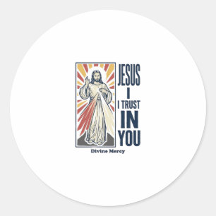 Jesus I Trust In You Divine Mercy Shirt Design_1 Classic Round Sticker