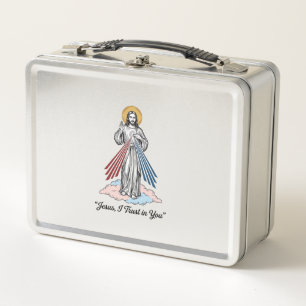 Jesus I Trust in You Vintage Engraving Shirt Desig Metal Lunch Box