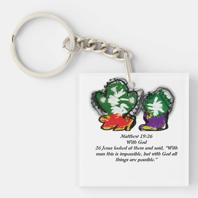 Jesus impossible keychain (Front)