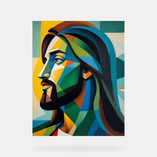 Jesus in green cubism 6 (Recto)