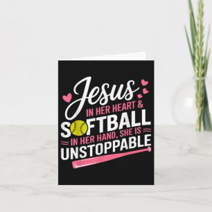 Jesus In Her Heart And Softball In Her Hand Softba Card