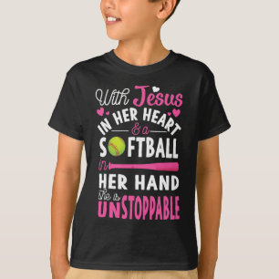 Jesus In Her Heart Softll Hand Funny Pitcher Gift  T-Shirt