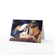 Jesus in Manger Card