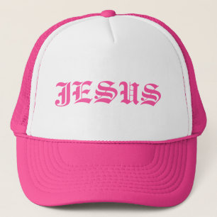 Jesus in Pink Trucker Hat