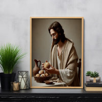 Jesus in Solitude Breaking Sacred Bread
