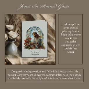 Jesus In Stained Glass Sympathy Card