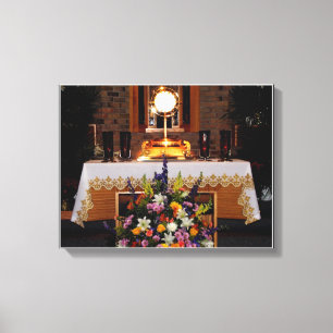 Jesus in The Blessed Sacrament Wrapped Canvas