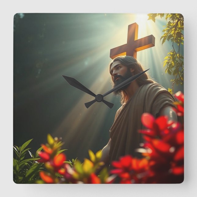Jesus in the Garden Wall Clock (Front)