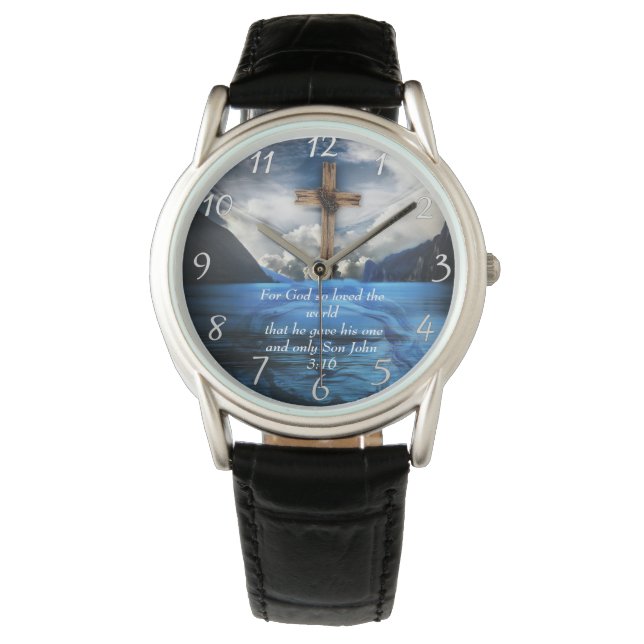 Jesus in the rippling water John 3:16  Watch (Front)