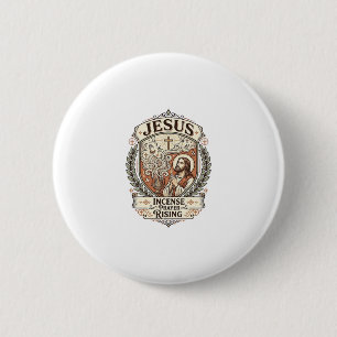 Jesus Incense Prayer Rising Jesus Incense Prayer R 2 Inch Round Button