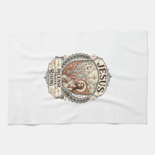 Jesus Incense Prayer Rising Jesus Incense Prayer R Kitchen Towel