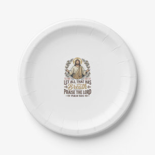 Jesus Indie Folk Acoustic Worship Graphic Tee Chri Paper Plate