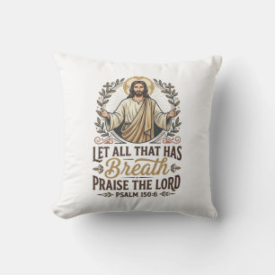 Jesus Indie Folk Acoustic Worship Graphic Tee Chri Throw Pillow