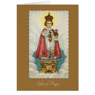 Jésus infantile de carte religieuse de Prague
