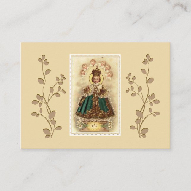 Jésus infantile de carte sainte d'anges de Prague (Devant)