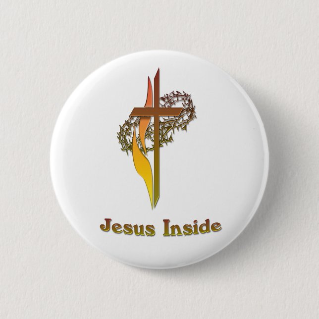 Jesus Inside 2 Inch Round Button (Front)