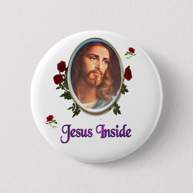 Jesus inside 2 inch round button (Front)