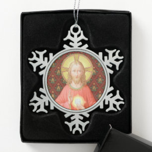 Jesus Instituting Holy Communion (SAU 045) Snowflake Pewter Christmas Ornament