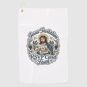 Jesus Invitation RSVP Card Faith Jesus Invitation Golf Towel