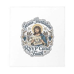 Jesus Invitation RSVP Card Faith Jesus Invitation Notepad