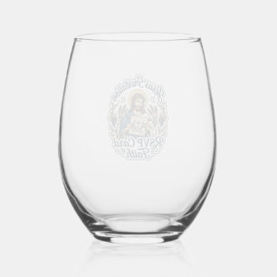 Jesus Invitation RSVP Card Faith Jesus Invitation  Stemless Wine Glass
