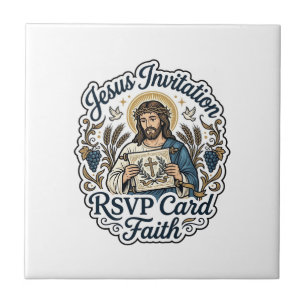 Jesus Invitation RSVP Card Faith Jesus Invitation  Tile