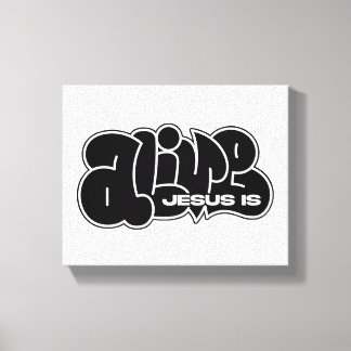 Jesus Is Alive Graffiti Canvas Print