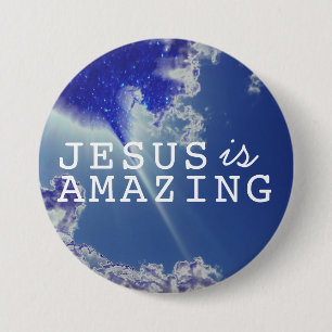 Jesus is Amazing with Sky Stars 3 Inch Round Button
