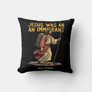 Jesus Is An Immigrant Unique Cross Design Support Throw Pillow