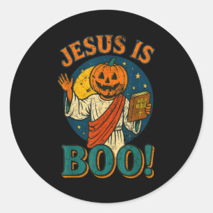 Jesus Is Boo! Cute Christian Vintage Halloween 90s Classic Round Sticker