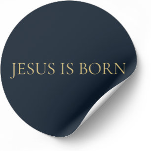 JESUS IS BORN – Navy Minimal Christmas Sticker 