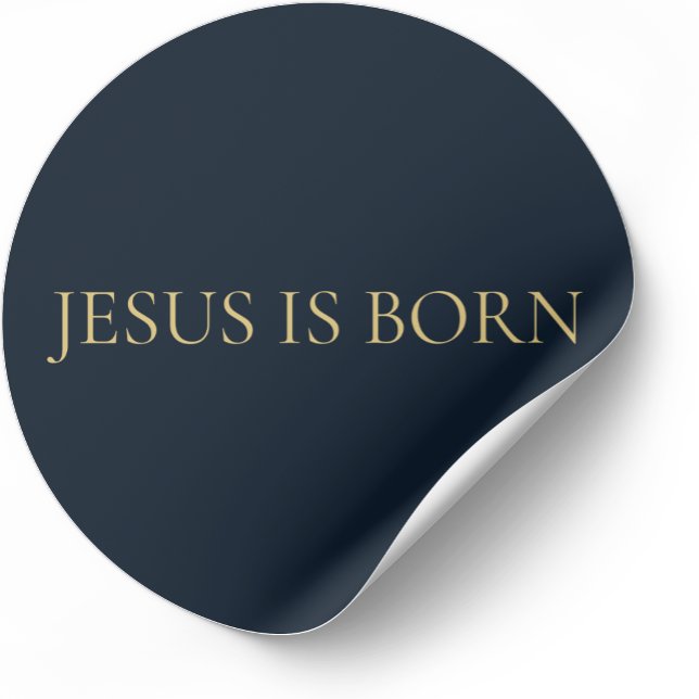 JESUS IS BORN – Navy Minimal Christmas Sticker  (Créateur téléchargé)