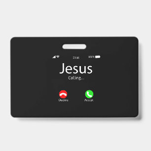 Jesus Is Calling Christian Badge