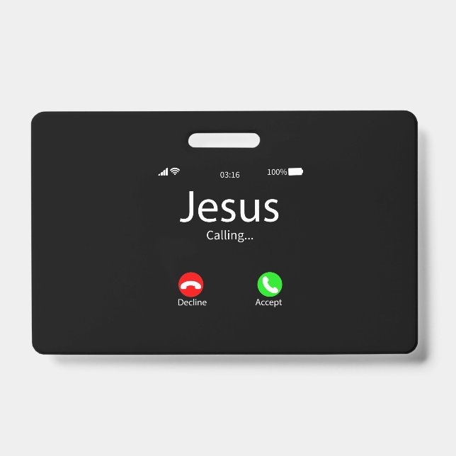 Jesus Is Calling Christian Badge (Front)