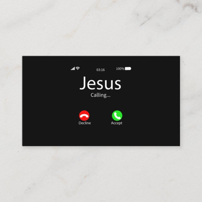 Jesus Is Calling Christian Business Card (Front)