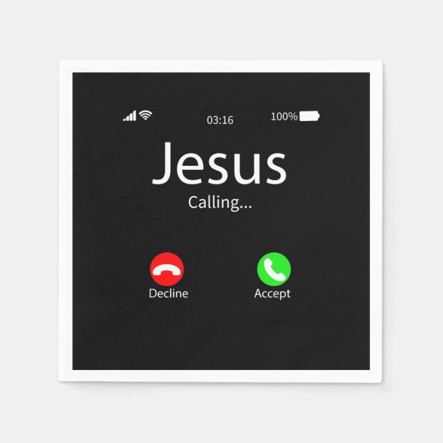 Jesus Is Calling Christian Napkin (Front)