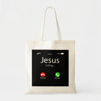 Jesus Is Calling Christian Tote Bag