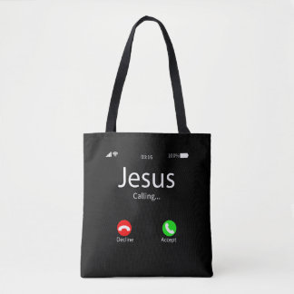 Jesus Is Calling Christian Tote Bag