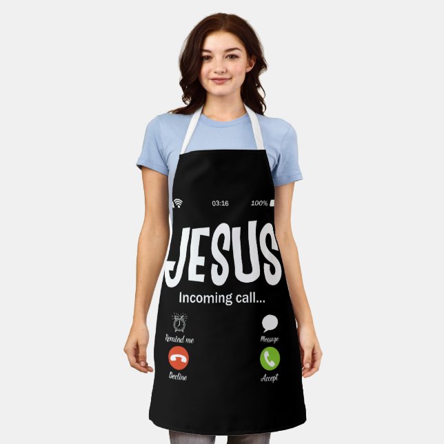 Jesus Is Calling Incoming Call Christian Apron (Worn)