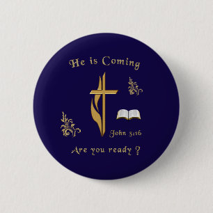 Jesus is coming 2 inch round button