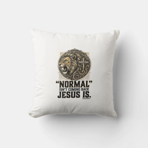 Jesus Is Coming Back Lion Cross Christian Shirt Throw Pillow