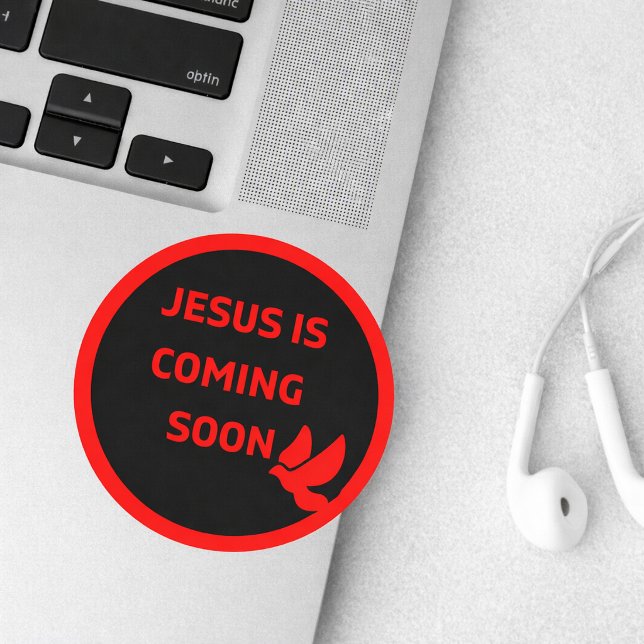 Jesus is coming soon _red dove Sticker (Creator Uploaded)