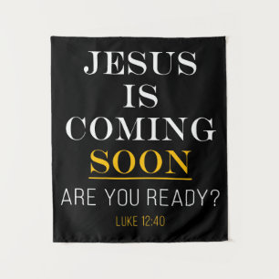 Jesus is Coming Soon - Revelation 17:14 Christian  Tapestry