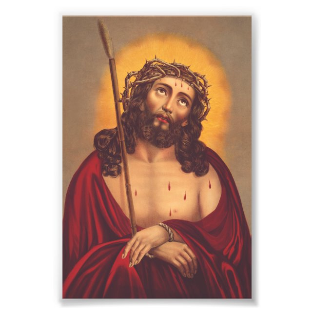 Jesus is crowned with a crown of thorns photo print (Front)
