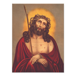 Jesus is crowned with a crown of thorns photo print