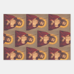 Jesus is crowned with a crown of thorns wrapping paper sheet