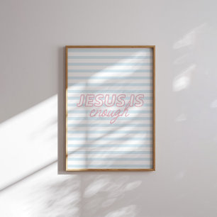 Jesus Is Enough Minimal Pastel Christian Wall Art 