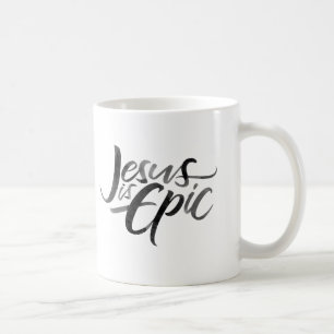 Jesus is Epic Ink Lettering Religion Christian Coffee Mug