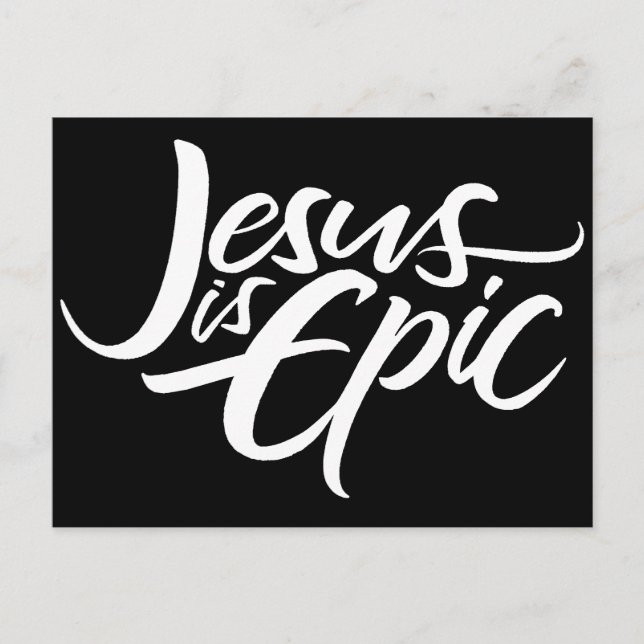 Jesus is Epic Lettering Christian Christm God Postcard (Front)
