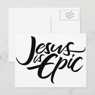 Jesus is Epic Lettering Religious Christian Modern Postcard